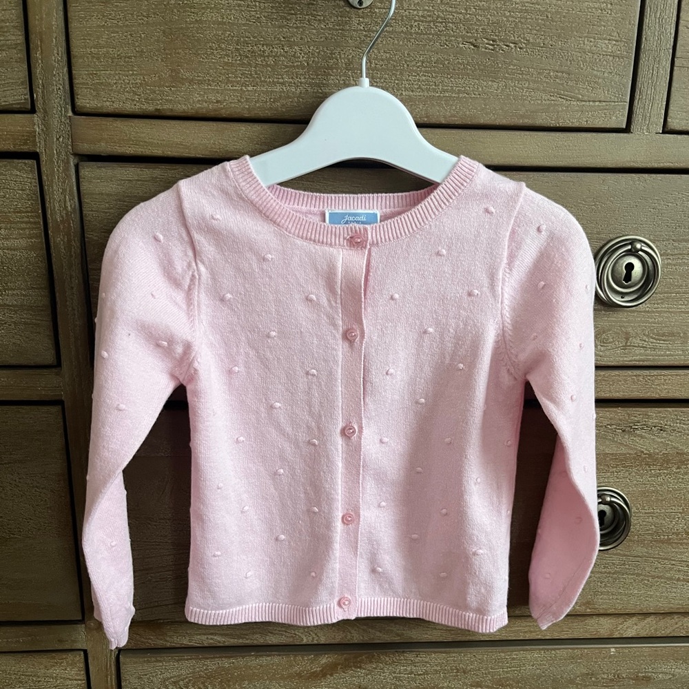 Jacadi Light Pink Cardigan Button Down Sweater 4A